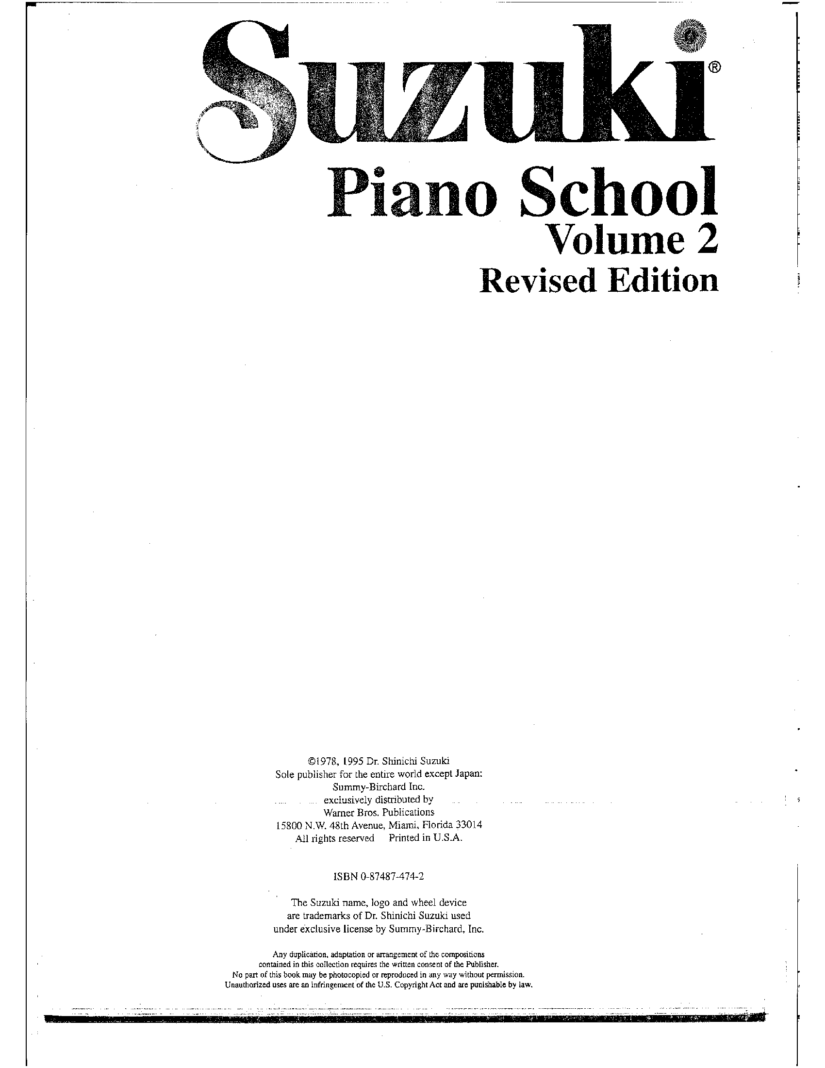 Suzuki Piano School- Sách học Piano cho người mới bắt đầu pdf